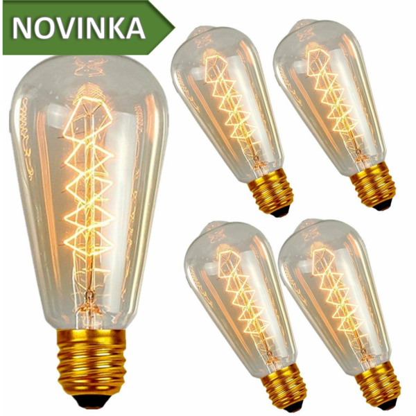 Retro žiarovka Edison Špirála ST64